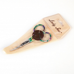 Фото Ножницы Lady Sew для вышивки и рукоделия с загнутыми концами и цветными ручками 3,5 дюйма ENC-3,5DF