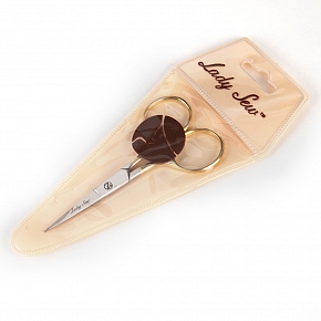Фото Ножницы Lady Sew для вышивки и рукоделия с прямыми концами и золотыми ручками 3,5 дюйма E-3,5HGP